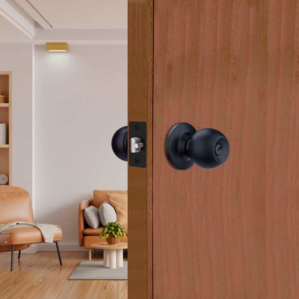 Godrej Cylinder Lock | Single Panel Door Lock | Suitable for Bedroom Doors  & Inter-Connected Doors for Commercial Space | Keyped | Matte Black Finish | Door Thickness 32mm to 45mm | 5 Years Warranty
